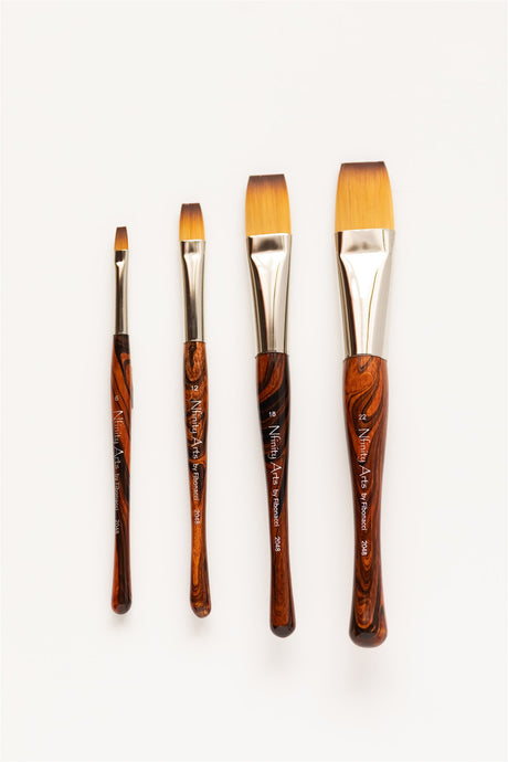 Paintbrushes with flat bristles