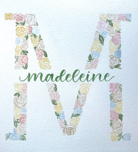 Personalized Floral Monogram - Original Painting